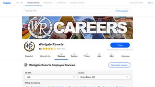 Working at Westgate Resorts: 846 Reviews | Indeed.com