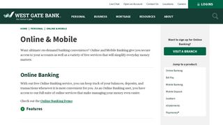 Online & Mobile | West Gate Bank