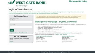 West Gate Bank Mortgage Servicing