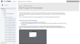 How To Log In To Your Account - WestHost - WestHost Knowledgebase