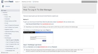 How To Log In To Site Manager - WestHost - WestHost Knowledgebase