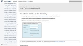 How To Log In to WebMail - WestHost - WestHost Knowledgebase