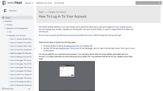How To Log In To Your Account - WestHost - WestHost ...