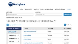 120 Jobs at Westinghouse Electric Company