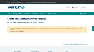 Join now, WestJet Rewards account | WestJet
