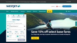 Book flights and vacation packages | WestJet