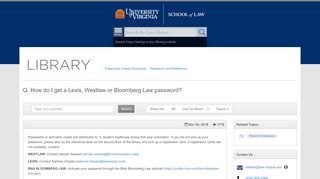 How do I get a Lexis, Westlaw or Bloomberg Law password ...