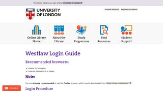 Westlaw Login Guide | The Online Library