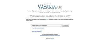 Westlaw UK Organisation Home
