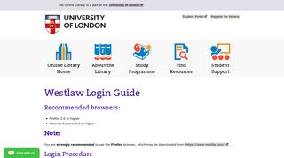 Westlaw Login Guide | The Online Library