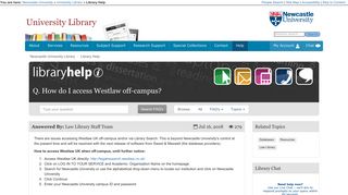 How do I access Westlaw off-campus? - Library Help