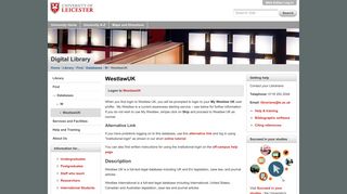 WestlawUK — University of Leicester