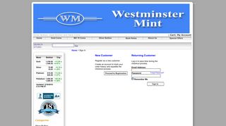 Westminster Mint - Sign In