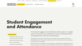 Student Engagement and Attendance | University of Westminster ...