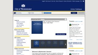 Library Catalogue - WESTMINSTER