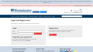 Login and Registration - The Westminster Collection