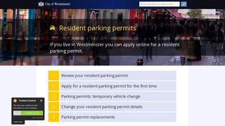 Resident parking permits | Westminster City Council