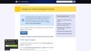 Change your resident parking permit details | Westminster City Council