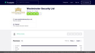 Westminster Security Ltd Reviews | Read Customer Service Reviews ...