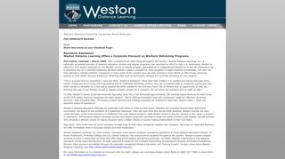 Weston Distance Learning News Releases