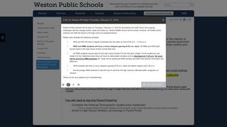 Weston: Parent/Student Portal and Swift K-12 Alert Messaging