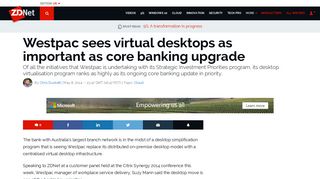 Westpac sees virtual desktops as important as core banking ... - ZDNet
