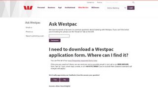 I need to download a Westpac application form. Where ... - Ask Westpac
