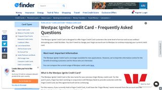 Westpac Ignite Credit Card - FAQ | finder.com.au