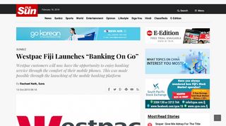 Westpac Fiji Launches “Banking on Go” | Fiji Sun