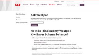 How do I find out my Westpac KiwiSaver Scheme ... - Ask Westpac