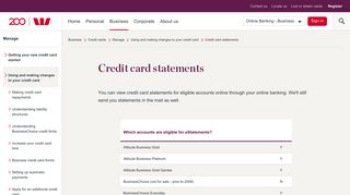 Credit card statements | Westpac