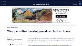 Westpac online banking goes down for two hours