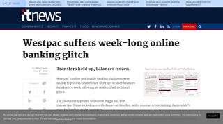 Westpac suffers week-long online banking glitch - Software ... - iTnews