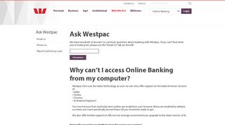 Why can't I access Online Banking from my computer? - Ask Westpac ...