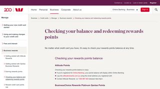 Checking your balance and redeeming rewards points | Westpac