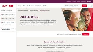 Altitude Black Rewards Credit Cards | Westpac