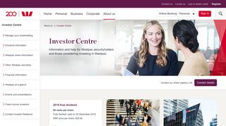 Investor Centre, shareholder info, financial news | Westpac