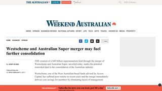 Westscheme and Australian Super merger may fuel further ...