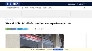 Westside Rentals finds new home at Apartments.com - L.A. Biz