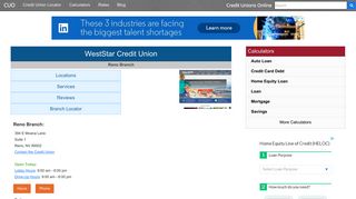 WestStar Credit Union - Credit Unions Online