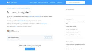 Do I need to register? – WeTransfer Support
