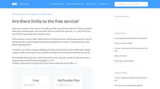 Are there limits to the free service? – WeTransfer Support
