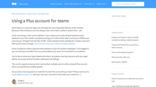 Using a Plus account for teams – WeTransfer Support