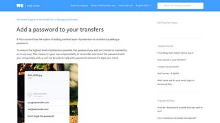 Add a password to your transfers – WeTransfer Support