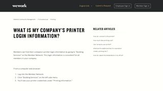 What is my company's printer login information? – WeWork ...