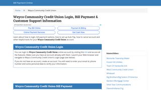 Weyco Community Credit Union Login, Bill Payment & Customer ...