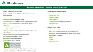 Ourwey.com Home Page - Internet Site for Weyerhaeuser Employee ...