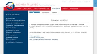 Human Resources / Employment - Wichita Falls ISD