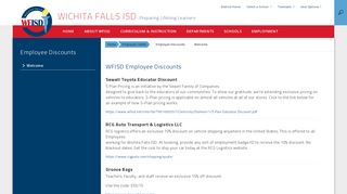 Employee Discounts / Welcome - Wichita Falls ISD