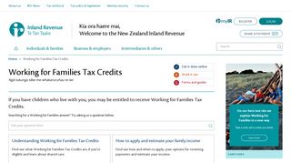 Working for Families Tax Credits - IRD